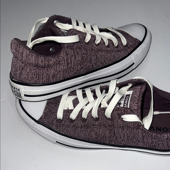 Converse Dark Purple Low Tops with White Laces - Picture 8 of 11